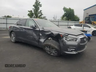 2014 Infiniti Q50 Hybrid Premium with VIN JN1AV7APXEM692295, listed as a Copart auction lot 54415395 with Not provided miles and Salvage title. Bid and sale history available at DreamBid. Image 4.