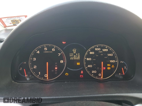 2005 Acura TSX with VIN JH4CL968X5C012151, listed as a Copart auction lot 54539365 with 223,930 mi miles and Salvage title. Bid and sale history available at DreamBid. Image 9.