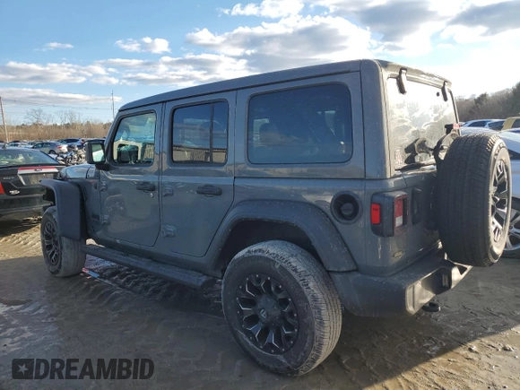 2021 Jeep Wrangler Unlimited Sport S with VIN 1C4HJXDN4MW847816, listed as a Copart auction lot 45693565 with 39,438 mi miles and Salvage Title. Bid and sale history available at carsss.com. Image 2.