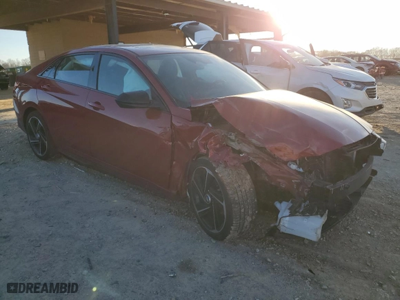 2023 Hyundai Elantra N Line with VIN KMHLR4AF1PU427716, listed as a Copart auction lot 45559385 with 31,622 mi miles and Salvage Title. Bid and sale history available at carsss.com. Image 4.