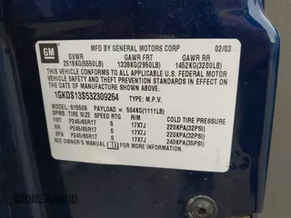 2003 GMC Envoy SLT z VIN 1GKDS13S532309264, wystawiony jako IAAI lot #42200597 z przebiegiem 86 728 mil mil oraz . Historia ofert i sprzedaży dostępna na DreamBid. Obrazek 9.