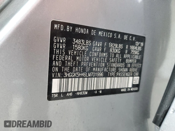 2020 Honda Fit LX with VIN 3HGGK5H46LM701996, listed as a Copart auction lot 62348225 with 41,423 mi miles and Non repairable. Bid and sale history available at DreamBid. Image 13.