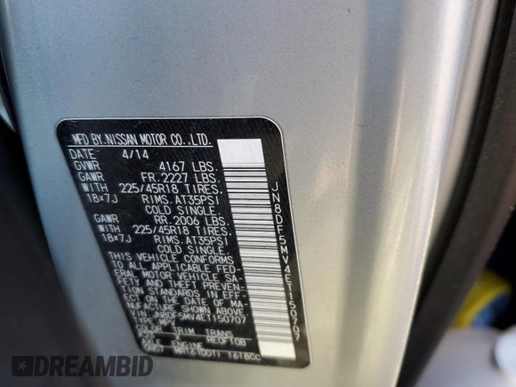 2014 Nissan Juke NISMO RS with VIN JN8DF5MV4ET150707, listed as a Copart auction lot 82986974 with Not Provided miles and Salvage Title. Bid and sale history available at carsss.com. Image 13.