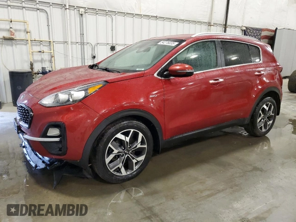 2020 Kia Sportage EX with VIN KNDPNCAC2L7703007, listed as a Copart auction lot 54276035 with 65,269 mi miles and Salvage title. Bid and sale history available at DreamBid. Image 1.