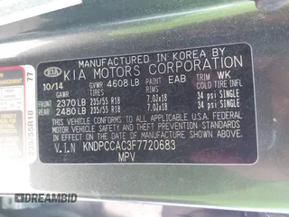 2015 Kia Sportage EX with VIN KNDPCCAC3F7720683, listed as a IAAI auction lot 42390430 with 102,867 mi miles and . Bid and sale history available at DreamBid. Image 9.