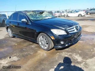 2009 Mercedes-Benz C-Class 3.0L Sport with VIN WDDGF54X29R073645, listed as a IAAI auction lot 41668825 with 143,051 mi miles. Bid and sale history available at carsss.com. Image 1.