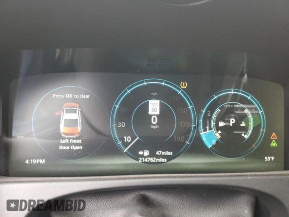 2016 Jaguar XF with VIN SAJBL4BVXGCY00346, listed as a Copart auction lot 48120795 with 214,762 mi miles and Salvage Title. Bid and sale history available at DreamBid. Image 9.