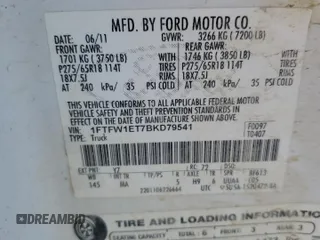 2011 Ford F-150 XLT with VIN 1FTFW1ET7BKD79541, listed as a Copart auction lot 64290045 with 202,571 mi miles and Clean title. Bid and sale history available at DreamBid. Image 12.