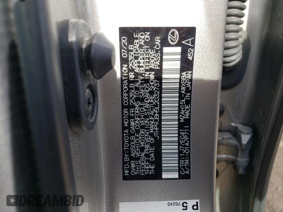 2020 Lexus UX with VIN JTHP9JBH5L2032737, listed as a Copart auction lot 40779073 with 25,199 mi miles. Bid and sale history available at carsss.com. Image 15.