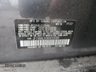 2022 Subaru WRX Limited z VIN JF1VBAL69N9016986, wystawiony jako Copart lot #70930084 z przebiegiem 13 844 mil mil oraz Nie do naprawy • Non repairable. Historia ofert i sprzedaży dostępna na DreamBid. Obrazek 12.