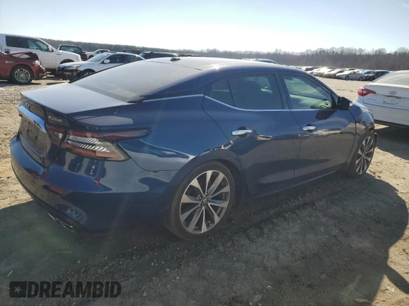 2020 Nissan Maxima Platinum with VIN 1N4AA6FV1LC385133, listed as a Copart auction lot 89101525 with 53,774 mi miles and Salvage Title. Bid and sale history available at DreamBid. Image 3.