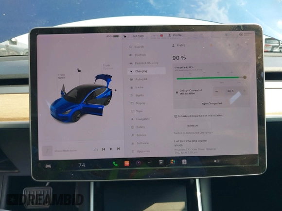 2019 Tesla Model 3 Mid Range z VIN 5YJ3E1EA8KF308947, wystawiony jako IAAI lot #39617997 z przebiegiem 70 831 mil mil oraz . Historia ofert i sprzedaży dostępna na DreamBid. Obrazek 17.