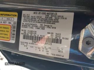 2017 Ford Fusion S with VIN 3FA6P0G78HR369523, listed as a IAAI auction lot 41267657 with 127,628 mi miles. Bid and sale history available at carsss.com. Image 9.