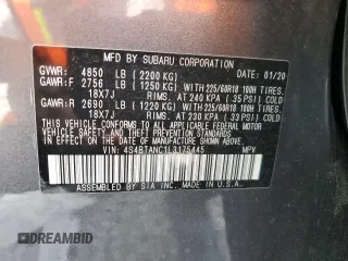 2020 Subaru Outback Limited with VIN 4S4BTANC1L3175445, listed as a Copart auction lot 59753065 with 36,197 mi miles and Salvage title. Bid and sale history available at DreamBid. Image 13.