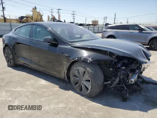 2022 Tesla Model S with VIN 5YJSA1E58NF463934, listed as a Copart auction lot 52435155 with 18,954 mi miles and Salvage Title. Bid and sale history available at DreamBid. Image 4.