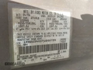 1996 Ford Explorer XL z VIN 1FMDU34XXTUD00720, wystawiony jako IAAI lot #41881522 z przebiegiem 156 194 mil mil oraz . Historia ofert i sprzedaży dostępna na DreamBid. Obrazek 9.