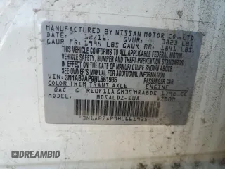 2017 Nissan Sentra SV with VIN 3N1AB7AP9HL661935, listed as a Copart auction lot 46664835 with 177,615 mi miles and Salvage Title. Bid and sale history available at DreamBid. Image 12.
