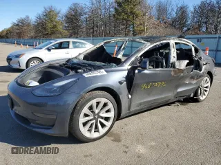 2022 Tesla Model 3 with VIN 5YJ3E1EA7NF335948, listed as a Copart auction lot 46820795 with Not Provided miles and Salvage Title. Bid and sale history available at DreamBid. Image 1.