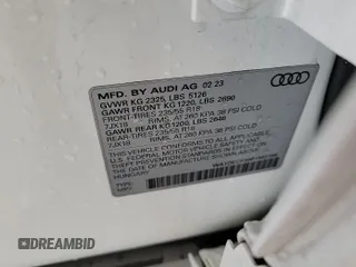 2023 Audi Q3 S line Premium with VIN WA1DECF39P1103194, listed as a IAAI auction lot 42734533 with 44,347 mi miles and . Bid and sale history available at DreamBid. Image 7.