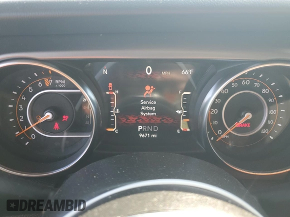 2023 Jeep Gladiator Rubicon with VIN 1C6JJTBG8PL550219, listed as a Copart auction lot 54627685 with 9,671 mi miles and Salvage title. Bid and sale history available at DreamBid. Image 9.