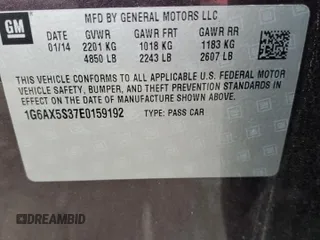 2014 Cadillac CTS Luxury AWD with VIN 1G6AX5S37E0159192, listed as a Copart auction lot 48868515 with 252,227 mi miles and Non Repairable. Bid and sale history available at DreamBid. Image 12.