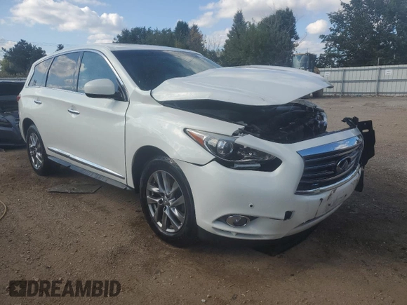 2013 Infiniti JX35 with VIN 5N1AL0MM1DC309792, listed as a Copart auction lot 73553234 with 110,637 mi miles and Salvage Title. Bid and sale history available at carsss.com. Image 4.