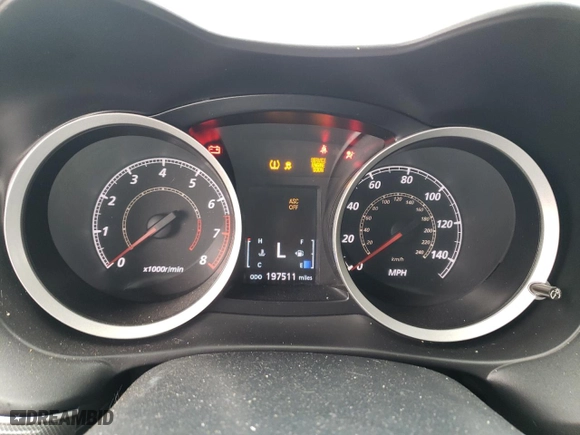 2010 Mitsubishi Lancer GTS with VIN JA32U8FW7AU001727, listed as a Copart auction lot 48228595 with 197511 miles and Salvage Title. Bid and sale history available at carsss.com. Image 9.