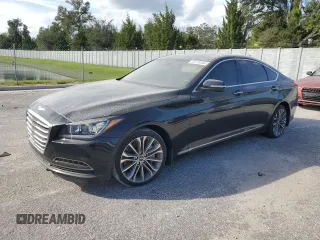 2015 Hyundai Genesis 3.8L with VIN KMHGN4JE6FU098529, listed as a Copart auction lot 76175104 with 0 mi miles and Salvage Title. Bid and sale history available at carsss.com. Image 1.
