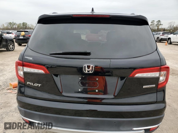 2021 Honda Pilot Touring 8-Passenger with VIN 5FNYF5H96MB000075, listed as a Copart auction lot 88957525 with 53,078 mi miles and Salvage Title. Bid and sale history available at DreamBid. Image 6.