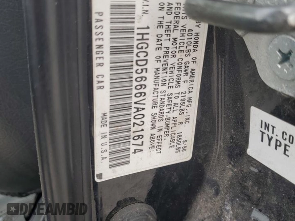1997 Honda Accord EX with VIN 1HGCD5666VA021674, listed as a Copart auction lot 79078944 with 214,766 mi miles and Salvage Title. Bid and sale history available at carsss.com. Image 12.