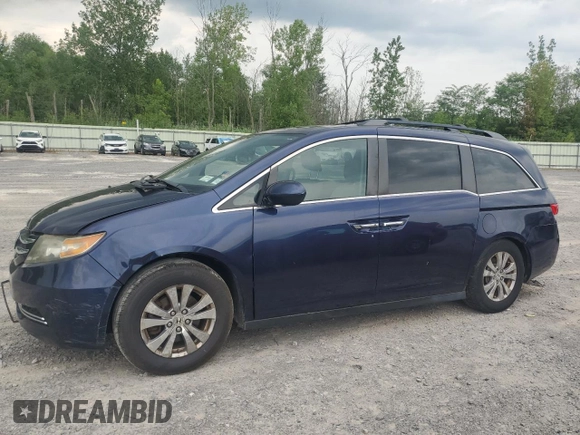 2014 Honda Odyssey EX-L with VIN 5FNRL5H63EB013483, listed as a Copart auction lot 63002435 with 127,059 mi miles and Salvage title. Bid and sale history available at DreamBid. Image 1.
