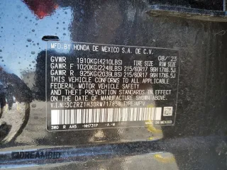 2024 Honda HR-V LX with VIN 3CZRZ1H30RM717858, listed as a Copart auction lot 42918895 with 54,768 mi miles and Salvage Title. Bid and sale history available at carsss.com. Image 16.