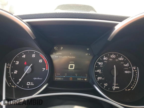2019 Alfa Romeo Giulia Sport with VIN ZARFAMAN7K7621308, listed as a Copart auction lot 75703084 with 31,090 mi miles and Salvage Title. Bid and sale history available at carsss.com. Image 9.
