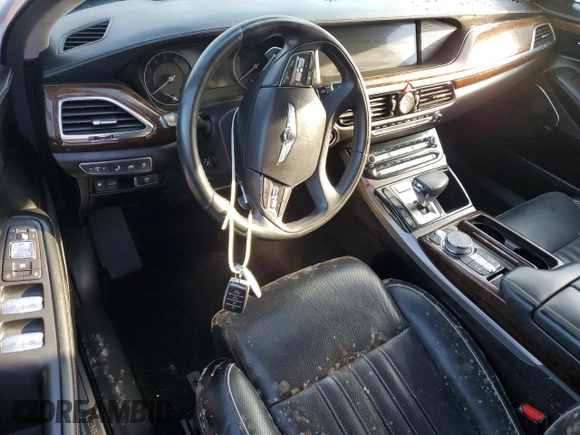 2018 Genesis G90 Ultimate with VIN KMHG54JH3JU043703, listed as a Copart auction lot 74028884 with Not Provided miles and Salvage Title. Bid and sale history available at DreamBid. Image 8.
