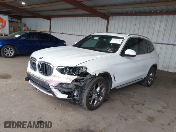 2021 BMW X3 xDrive30i with VIN 5UXTY5C03M9F57938, listed as a IAAI auction lot 41093987 with 102,557 mi miles and . Bid and sale history available at DreamBid. Image 2.