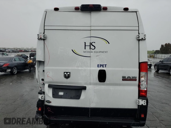 2022 Ram ProMaster Cargo with VIN 3C6LRVDG3NE135180, listed as a Copart auction lot 54080025 with 67,830 mi miles and Salvage Title. Bid and sale history available at carsss.com. Image 10.