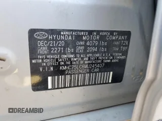 2021 Hyundai Ioniq SE with VIN KMHC75LC6MU245407, listed as a Copart auction lot 63655274 with 68,085 mi miles and Clean Title. Bid and sale history available at DreamBid. Image 12.