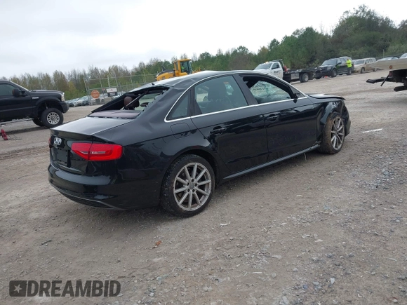 2014 Audi A4 Premium Plus with VIN WAUEFAFL1EN013830, listed as a IAAI auction lot 40807293 with 94,241 mi miles. Bid and sale history available at carsss.com. Image 4.
