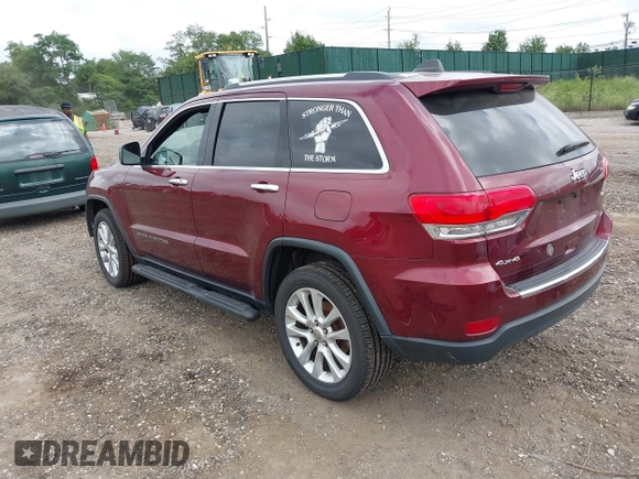 2017 Jeep Grand Cherokee Limited with VIN 1C4RJFBG4HC873889, listed as a IAAI auction lot 42726154 with 52,896 mi miles and . Bid and sale history available at DreamBid. Image 3.