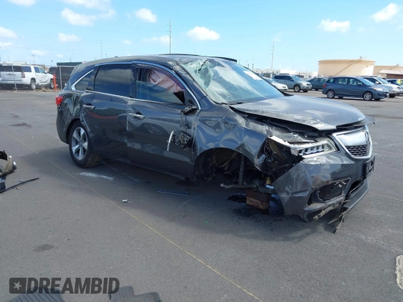 2016 Acura MDX with VIN 5FRYD3H25GB009186, listed as a IAAI auction lot 41720733 with 122,941 mi miles. Bid and sale history available at carsss.com. Image 1.