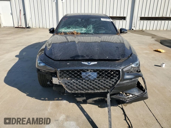 2021 Genesis G70 3.3T with VIN KMTG34LE7MU066534, listed as a Copart auction lot 77532704 with 58,951 mi miles and Salvage Title. Bid and sale history available at carsss.com. Image 5.