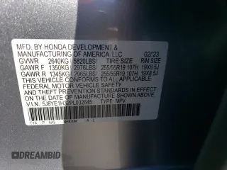 2023 Acura MDX with VIN 5J8YE1H32PL032645, listed as a Copart auction lot 71673994 with 38,961 mi miles and Salvage Title. Bid and sale history available at carsss.com. Image 12.