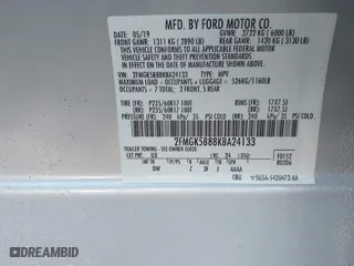 2019 Ford Flex SE with VIN 2FMGK5B88KBA24133, listed as a IAAI auction lot 40541432 with 1 mi miles. Bid and sale history available at carsss.com. Image 9.