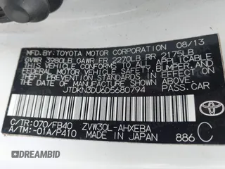 2013 Toyota Prius One z VIN JTDKN3DU6D5680794, wystawiony jako IAAI lot #42457587 z przebiegiem 197 612 mil mil oraz . Historia ofert i sprzedaży dostępna na DreamBid. Obrazek 9.