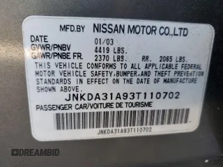 2003 Infiniti I35 Luxury with VIN JNKDA31A93T110702, listed as a Copart auction lot 46502935 with 185,076 mi miles and Salvage Title. Bid and sale history available at carsss.com. Image 12.