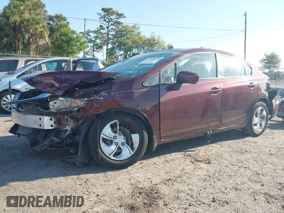2015 Honda Civic LX with VIN 19XFB2F59FE026566, listed as a IAAI auction lot 41898679 with 42,112 mi miles. Bid and sale history available at carsss.com. Image 2.