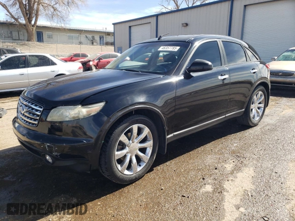 2003 Infiniti FX35 w/Options with VIN JNRAS08W63X200934, listed as a Copart auction lot 46357785 with 196,933 mi miles and Salvage Title. Bid and sale history available at carsss.com. Image 1.