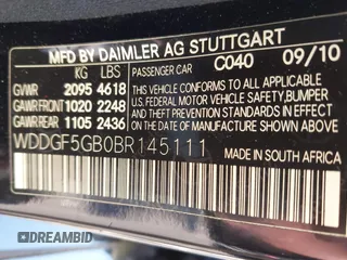2011 Mercedes-Benz C 350 Sport with VIN WDDGF5GB0BR145111, listed as a IAAI auction lot 41989087 with 124,346 mi miles and . Bid and sale history available at DreamBid. Image 9.