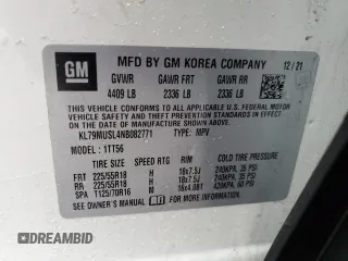 2022 Chevrolet TrailBlazer RS with VIN KL79MUSL4NB082771, listed as a Copart auction lot 46889335 with 81,296 mi miles and Salvage Title. Bid and sale history available at DreamBid. Image 13.