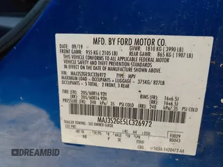 2020 Ford EcoSport SE with VIN MAJ3S2GE5LC326972, listed as a IAAI auction lot 41985268 with 31,461 mi miles. Bid and sale history available at carsss.com. Image 9.